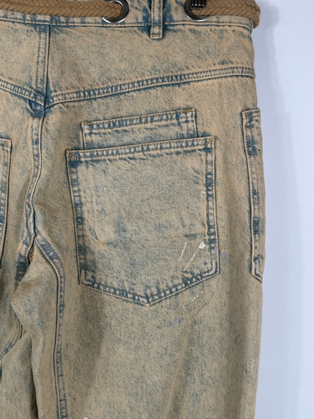 Free People Moxie Low Slung Pull-On Barrel Jeans Pants In Rodeo. Waist 30 inches - Picture 9 of 13